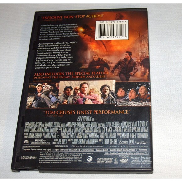 War of the Worlds DVD, 2005, Wide Screen Tom Cruise, Steven Spielberg - Picture 2 of 2